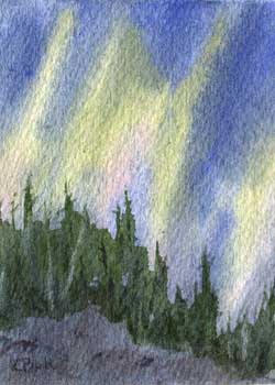 "Northern Lights" by Kathy Bull, Sknadia MI - Watercolor
